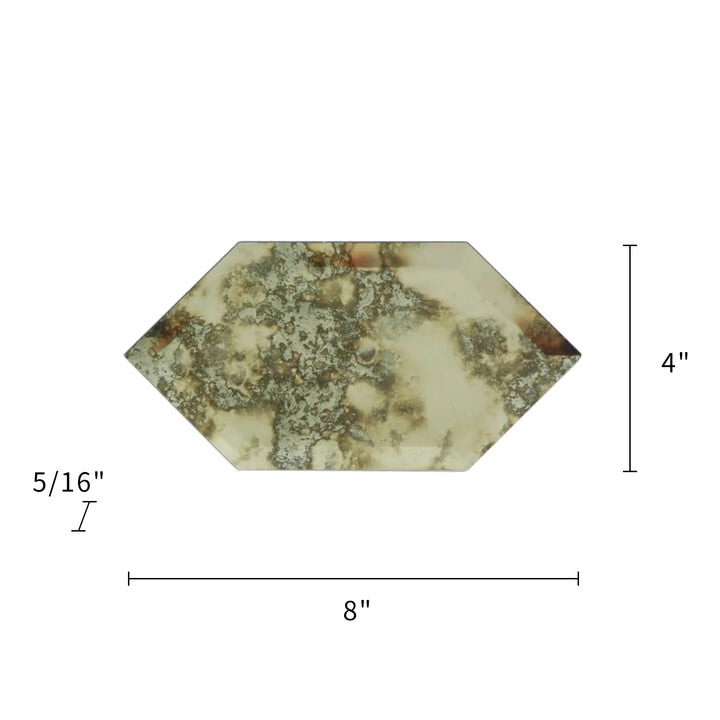 Stretched Hexagon Antique Mirror Glass Mosaic Wall Tile  - Sample (Product Shown is Full Size)