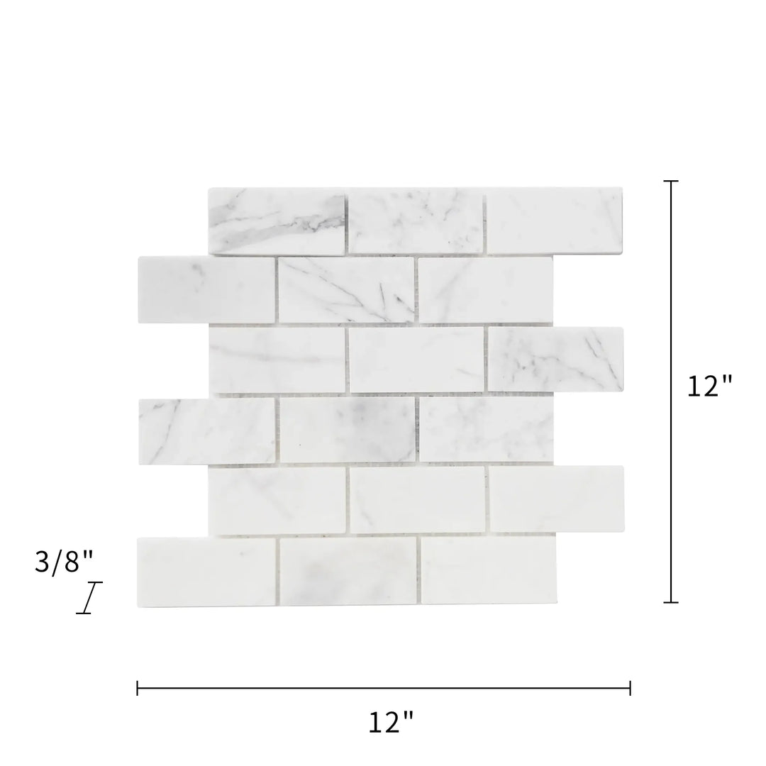 Calacatta 12-in x 12-in Polished Marble Mosaic Floor and Wall Tile(1-sq. ft/ Piece)