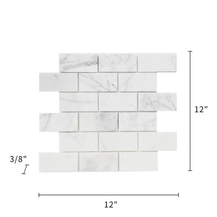 Calacatta 12-in x 12-in Polished Marble Mosaic Floor and Wall Tile(1-sq. ft/ Piece)