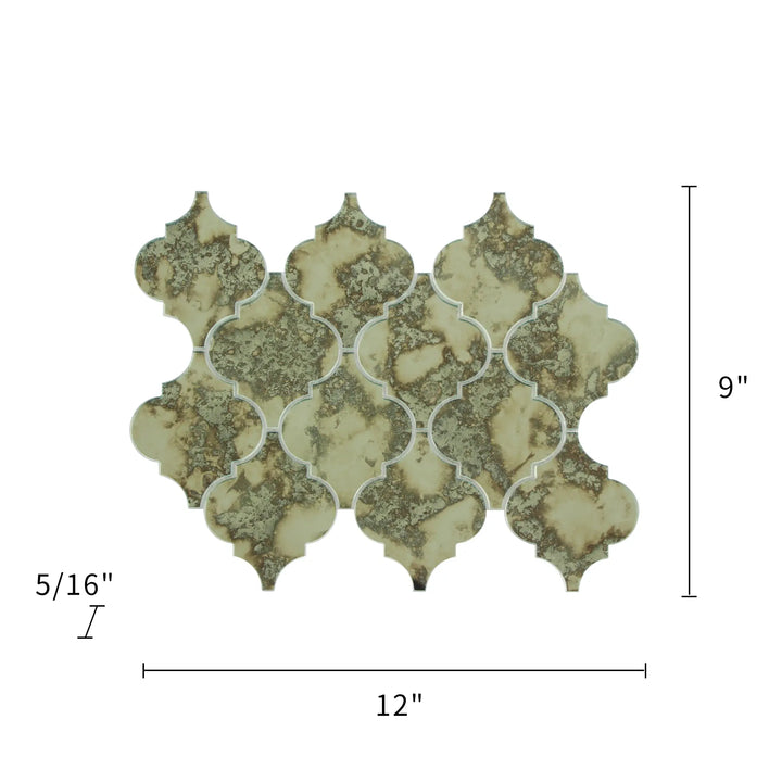 Lantern Antique Mirror Distressed 12-in x 9-in Glass Mosaic Wall Tile(0.75-sq. ft/ Piece)