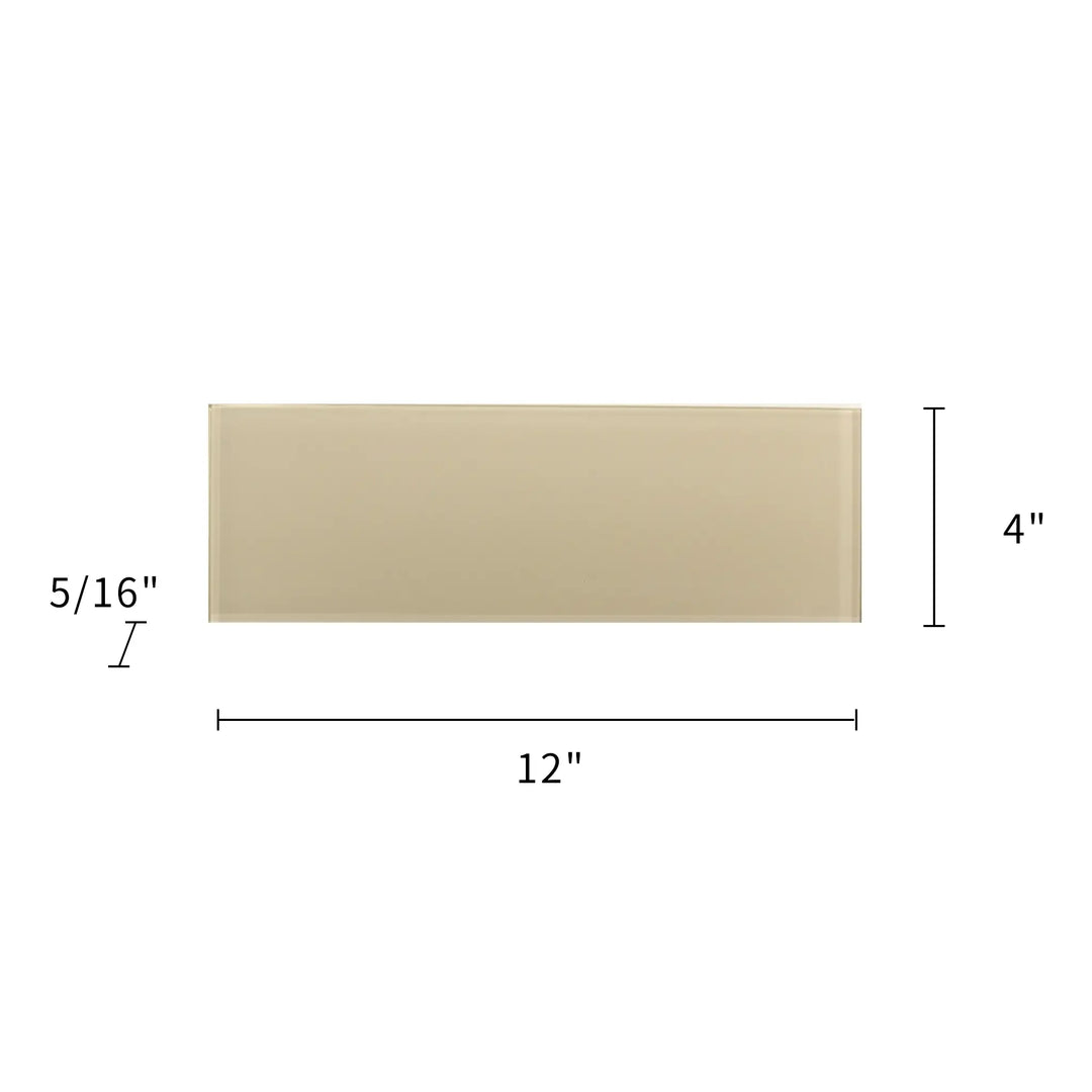 Nude Block 4-in x 12-in Glass Wall Tiles(0.33-sq. ft/ Piece)