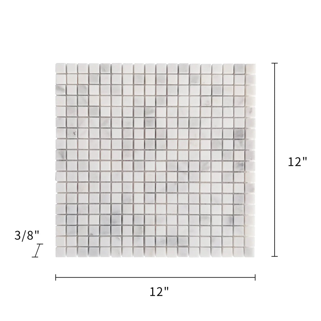 Oriental White 12-in x 12-in Marble Mosaic Floor and Wall Tile(1-sq. ft/ Piece)