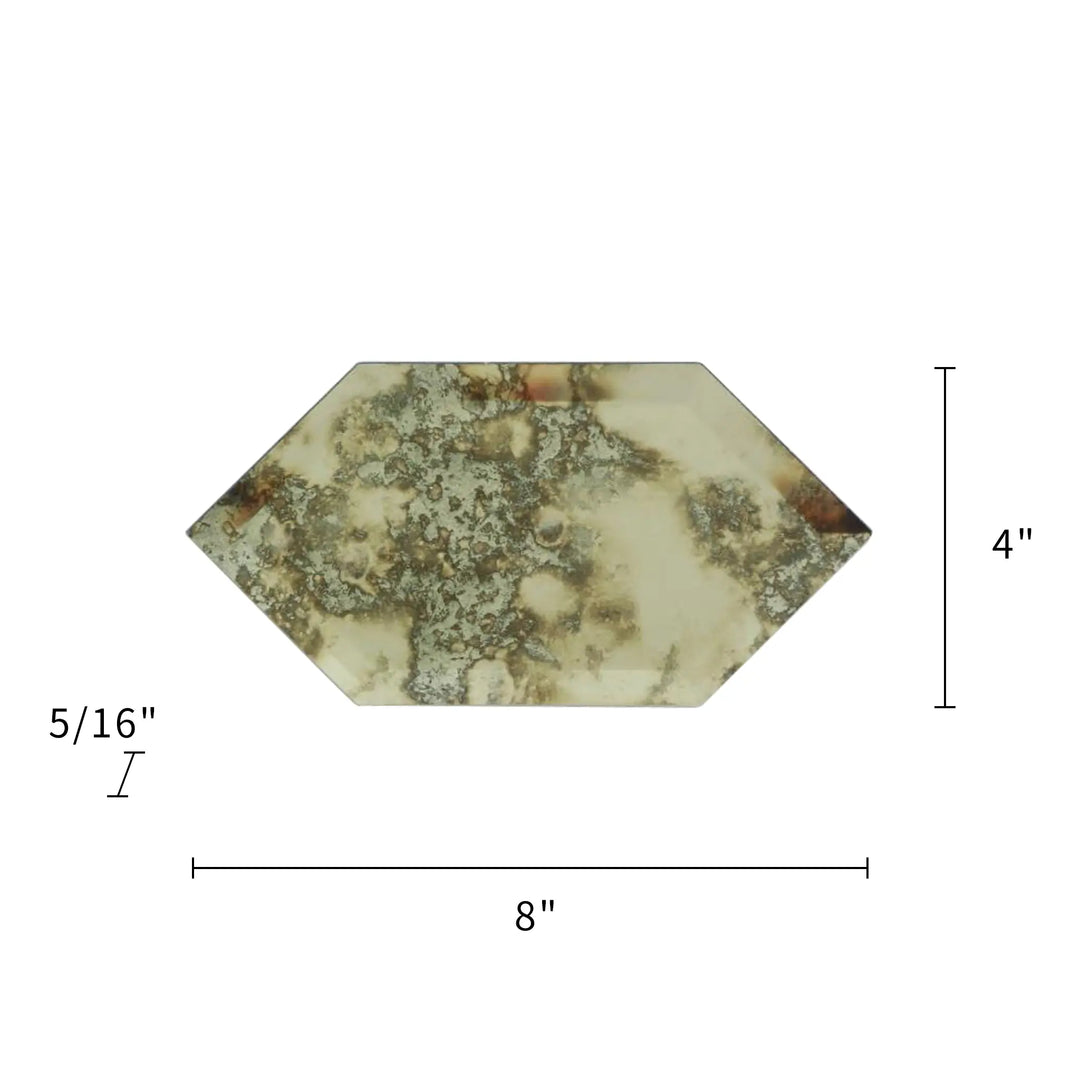 Stretched Hexagon Antique Mirror 4-in x 8-in Glass Mosaic Wall Tile (0.22-sq. ft/ Piece)