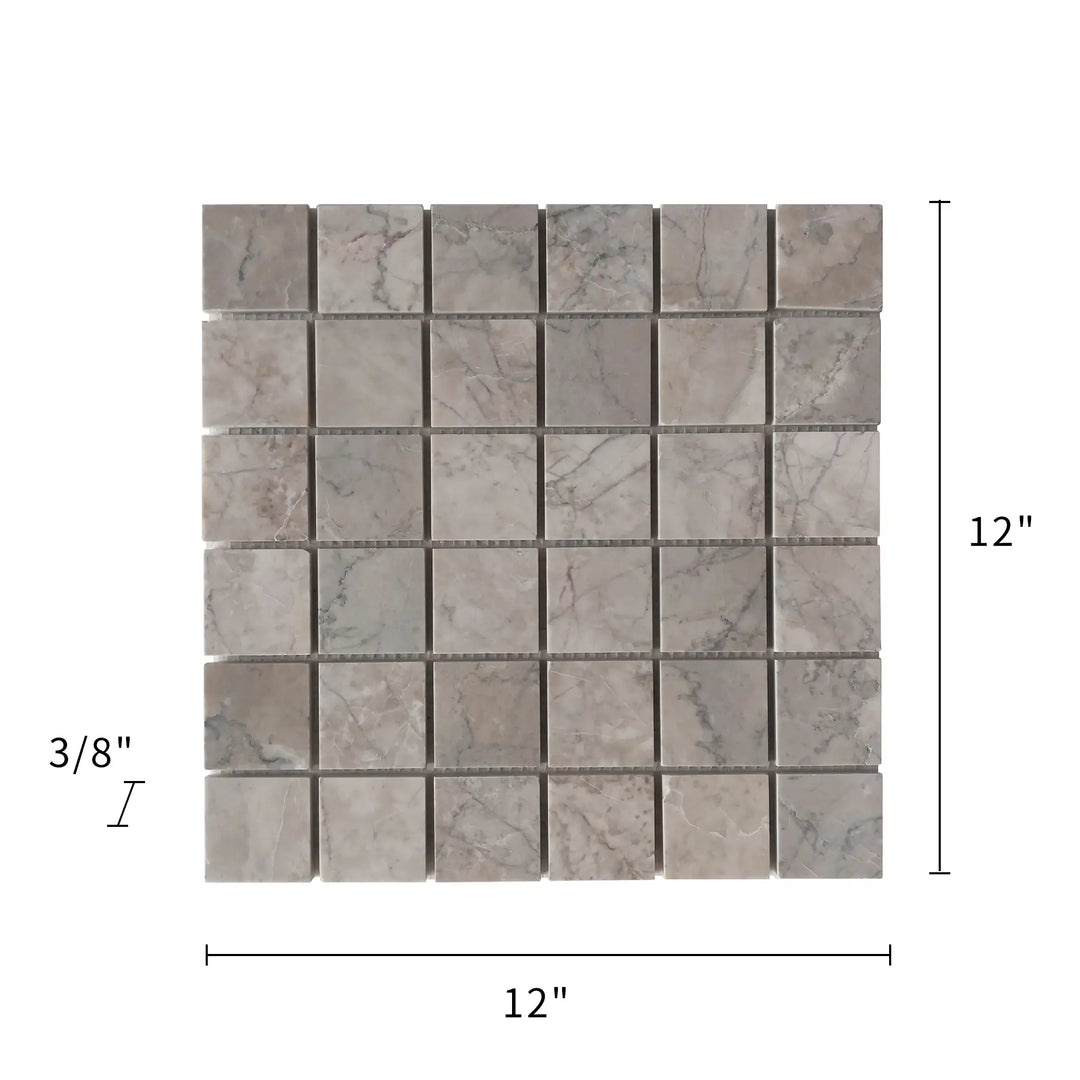 Gray Cloud 12-in x 12-in Polished Marble Mosaic Floor and Wall Tile(1-sq. ft/ Piece)