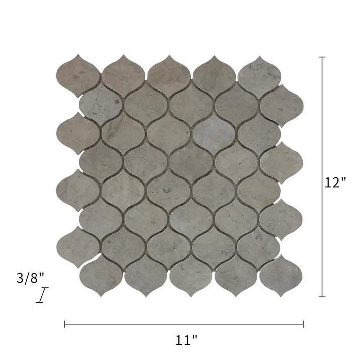 Dark Gray Droplet Marble Mosaic Floor and Wall Tile - Sample (Product Shown is Full Size)