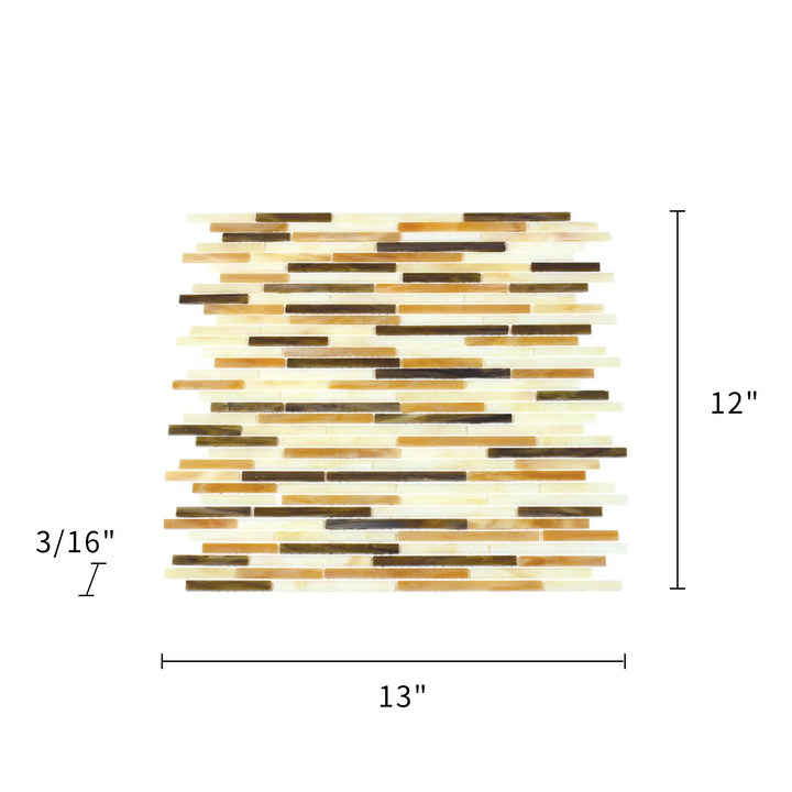 Natural Weave Random Strip Glass Mix 12-in x 13-in Glass Mosaic Wall Tile(1.08-sq. ft/ Piece)