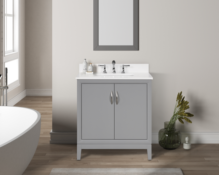 Luton Vanity with Snow White Quartz Top